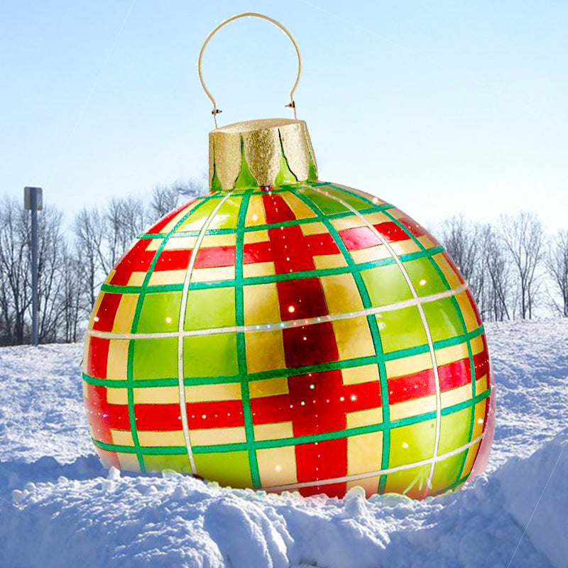 Aufblasbare Weihnachtskugel Außen Deko 60cm – Wetterbeständige PVC Weihnachtsdekoration