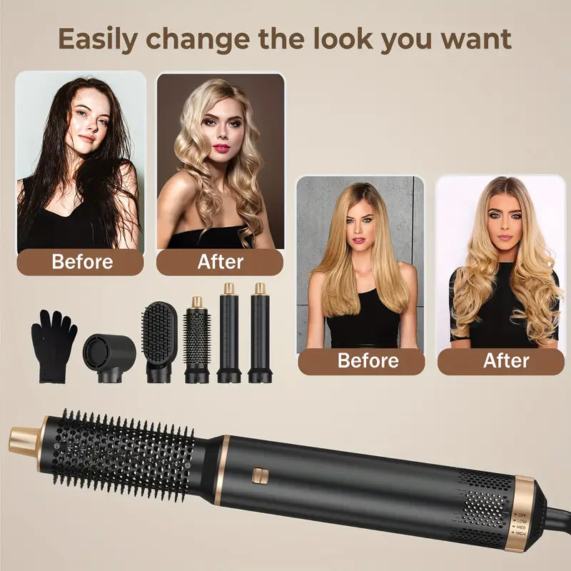 ProStyler 5-in-1 Haarstyling Set - Föhn, Lockenstab und Glättbürste