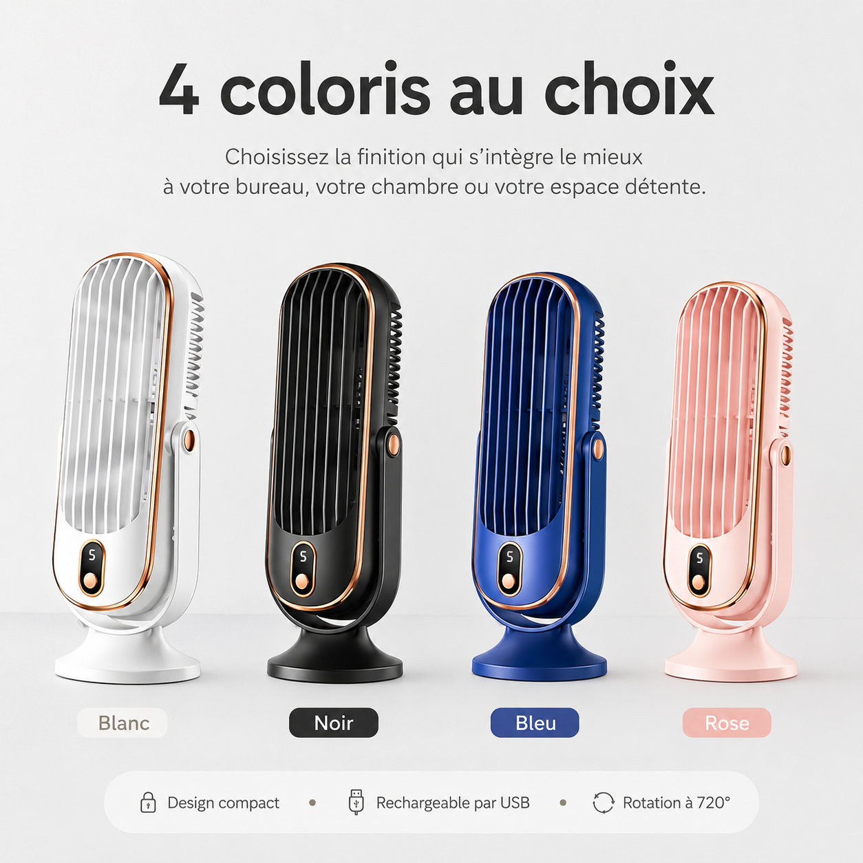 AeroLux Elite Kühlventilator | Dualmotor, 720° Rotation, USB wiederaufladbar & ultra-leise für ultimativen Komfort überall