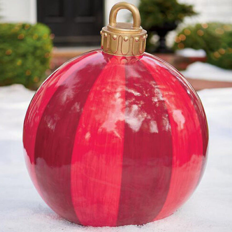 Aufblasbare Weihnachtskugel Außen Deko 60cm – Wetterbeständige PVC Weihnachtsdekoration