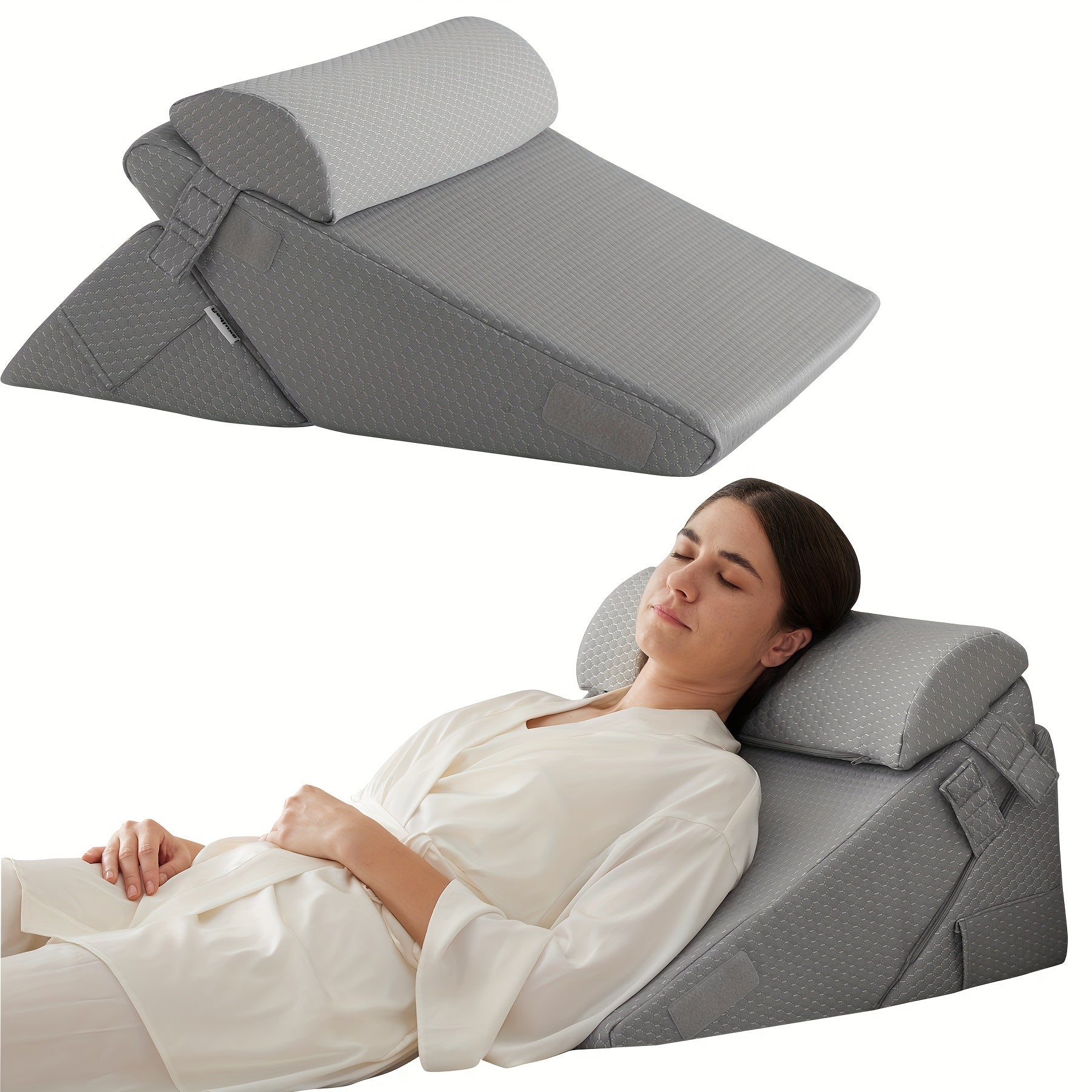 Verstellbares orthopädisches Keilkissen RelaxPlus - Premium 7-in-1-Memory-Schaum-Unterstützungssystem