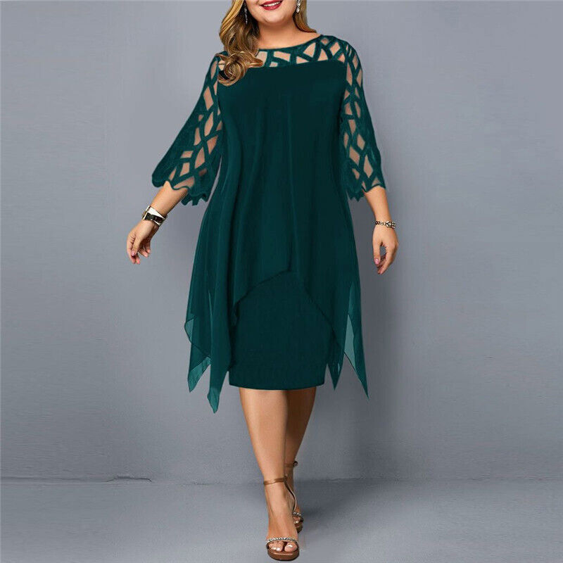 Elegantes Midi-Kleid in Übergröße für den Herbst
