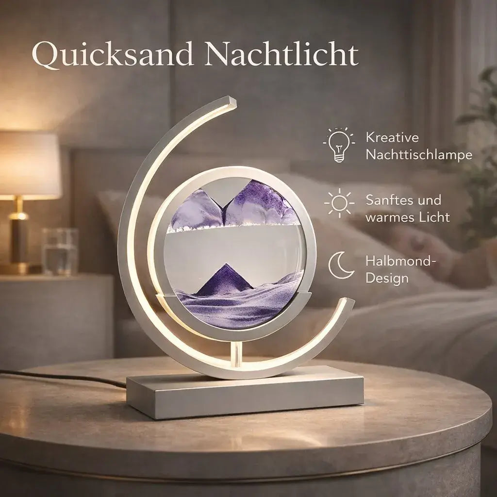 Deko LED Tischlampe | Moderne Designerlampe | Sandbild zum Drehen | SandScape