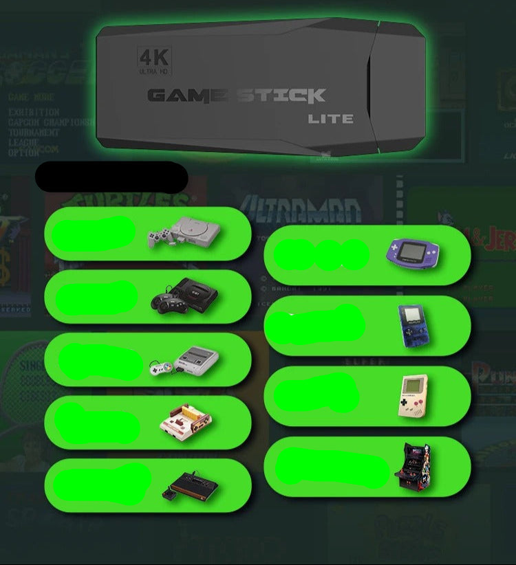PixelDrive 64gb: Original mit 2 Controllern - Über 20.000 Spiele von Mario bis Pokémon