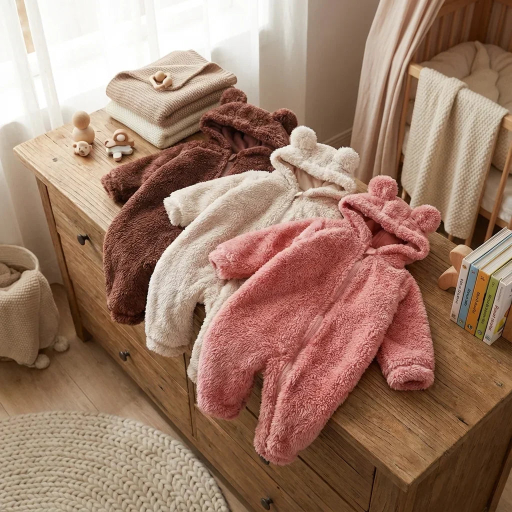 BabyBear | Plüsch Bär Winter Baby Overall Weiche Cozy Outfit