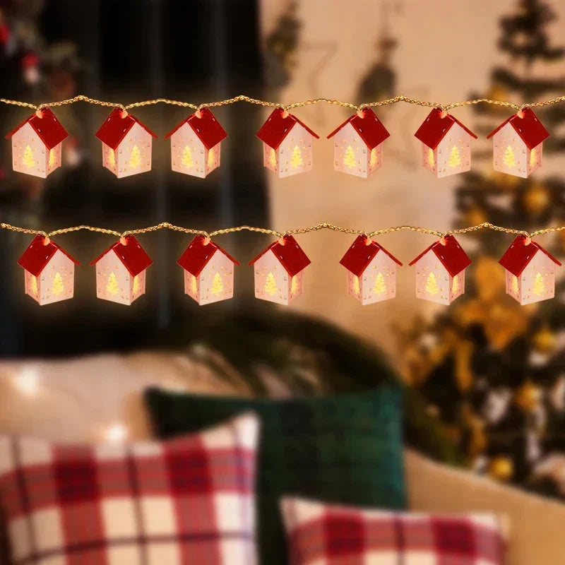 Holz Weihnachtshäuschen mit LED Weihnachtsbeleuchtung – Dekorative Weihnachtsdekoration