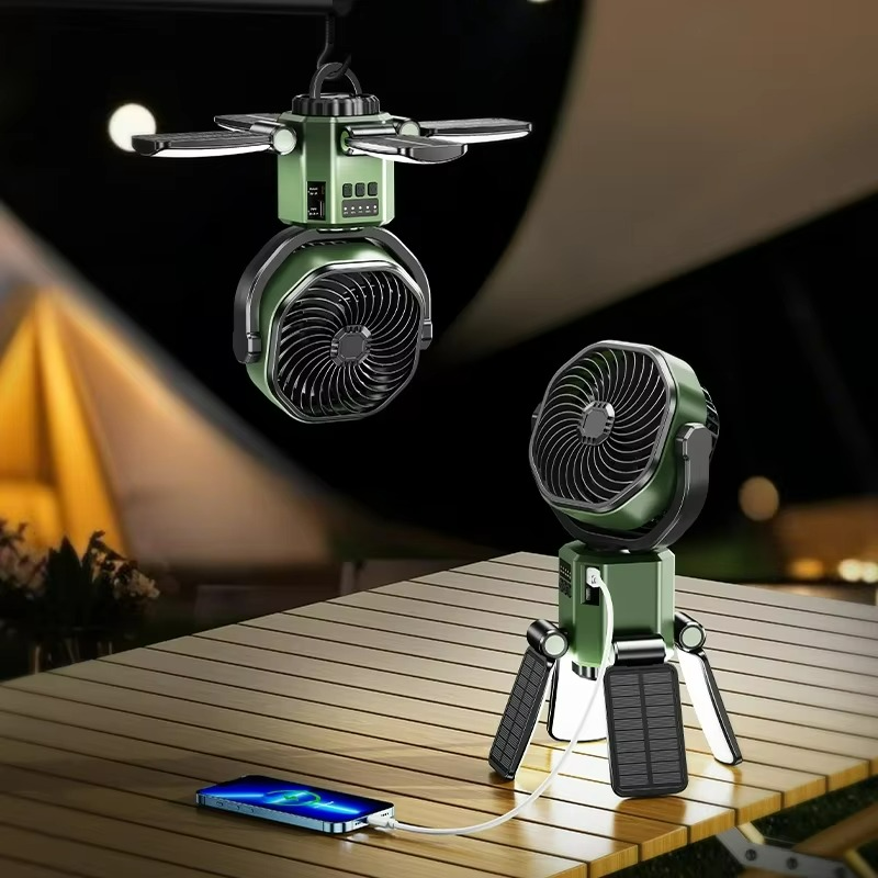 VenturoX Camping Ventilator | Tragbarer Ventilator mit 4 Geschwindigkeiten und LED-Beleuchtung