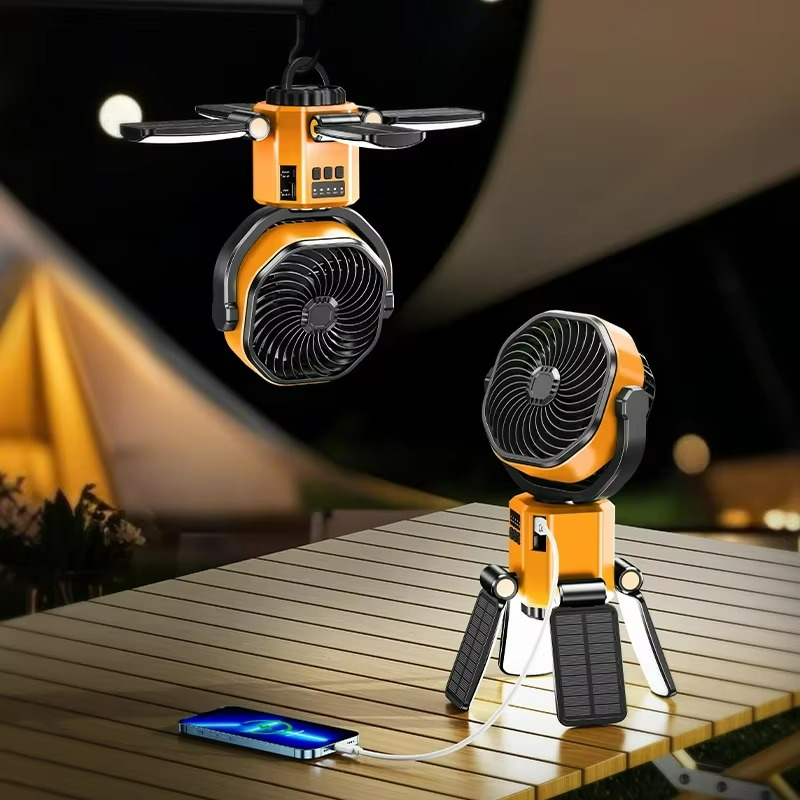 VenturoX Camping Ventilator | Tragbarer Ventilator mit 4 Geschwindigkeiten und LED-Beleuchtung