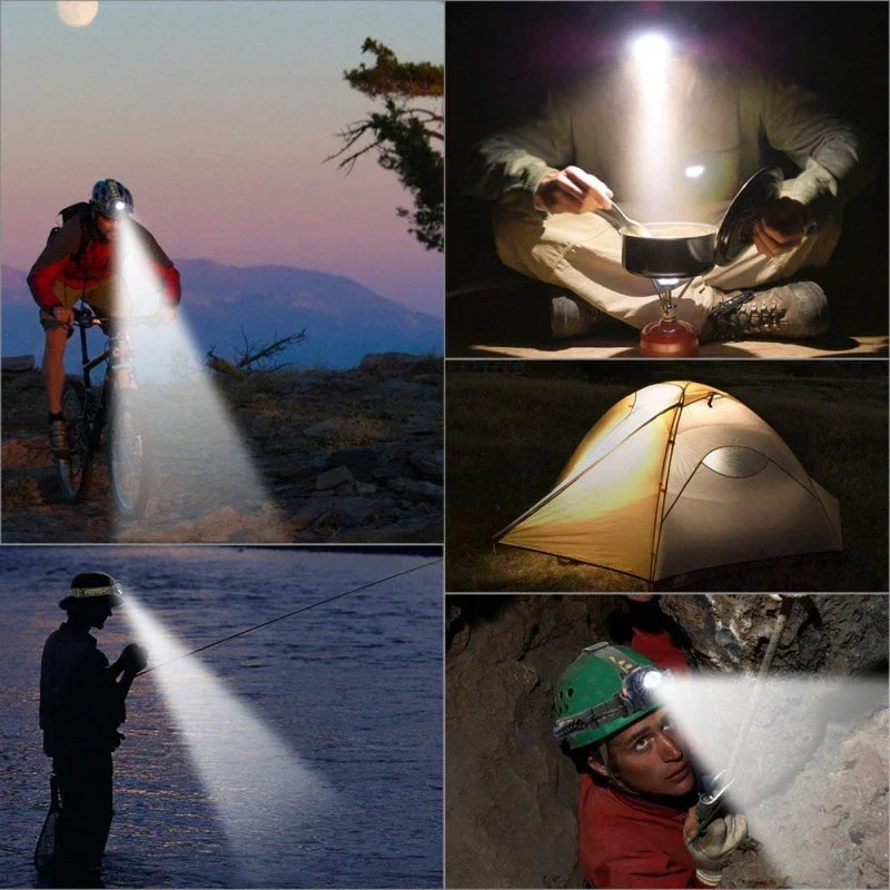 Wiederaufladbare Wasserdichte LED Stirnlampe mit Zoomfunktion für Outdoor