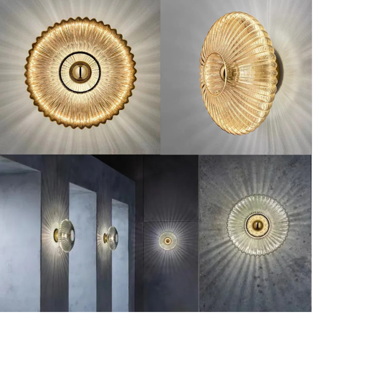 AuraFlow – Moderne Glas-Wandleuchte mit gewelltem Schirm