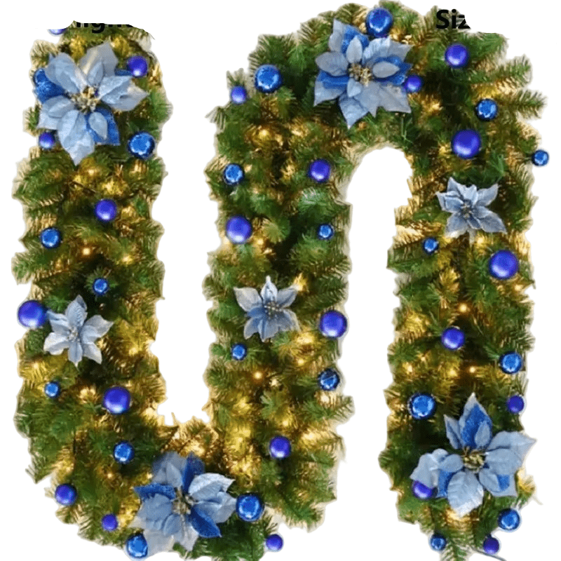 LumiRotan Weihnachtsgirlande – Beleuchtete Rattan-Girlande mit Warmen LEDs für Festliche Dekoration