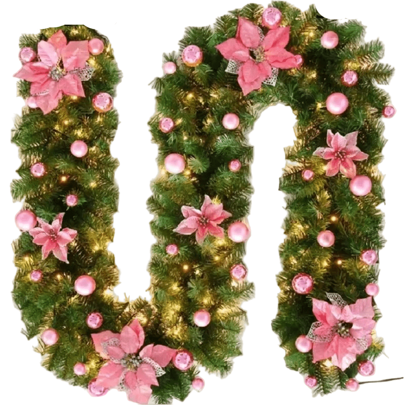 LumiRotan Weihnachtsgirlande – Beleuchtete Rattan-Girlande mit Warmen LEDs für Festliche Dekoration