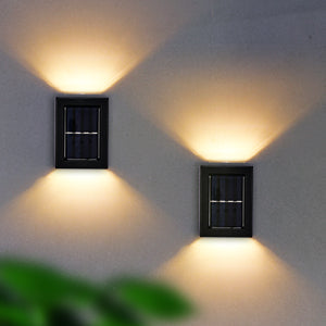 LuxeSolar Elegante LED-Wandlampe | Nachhaltige Solarenergie mit automatischer Funktion