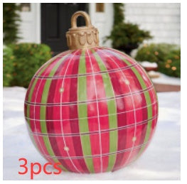 Aufblasbare Weihnachtskugel Außen Deko 60cm – Wetterbeständige PVC Weihnachtsdekoration