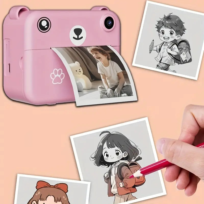 SnapKid - Kompakte Sofortbildkamera für Kinder - 1080P HD, Foto & Video, Inklusive Druckpapier & USB-Ladegerät