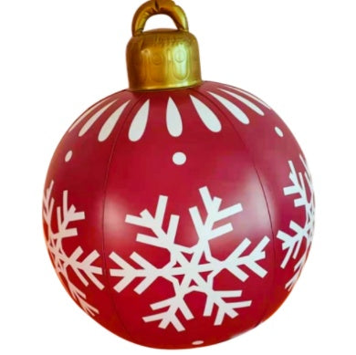 Aufblasbare Weihnachtskugel Außen Deko 60cm – Wetterbeständige PVC Weihnachtsdekoration