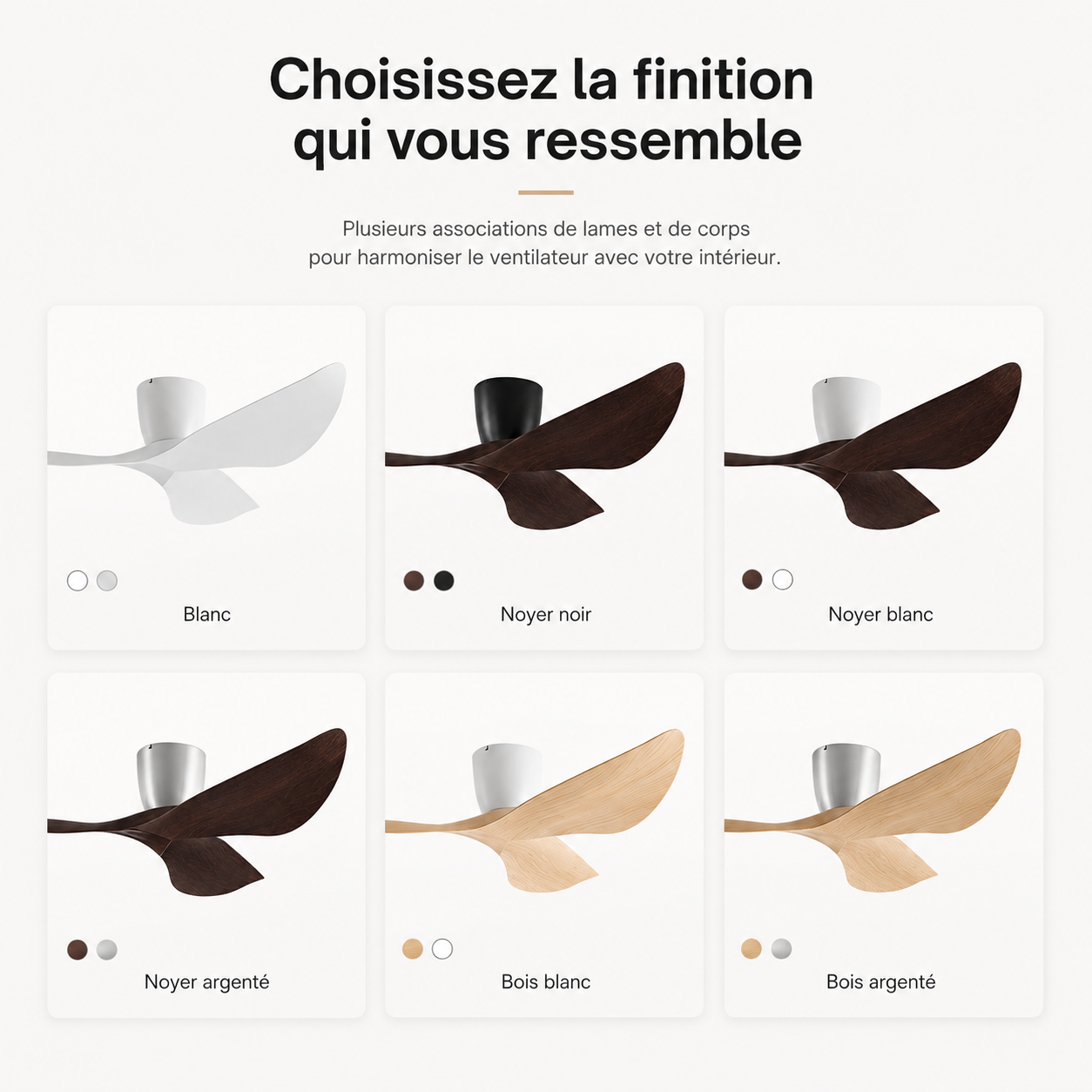 Nelvarn – Minimalistischer Deckenventilator mit Flügeln