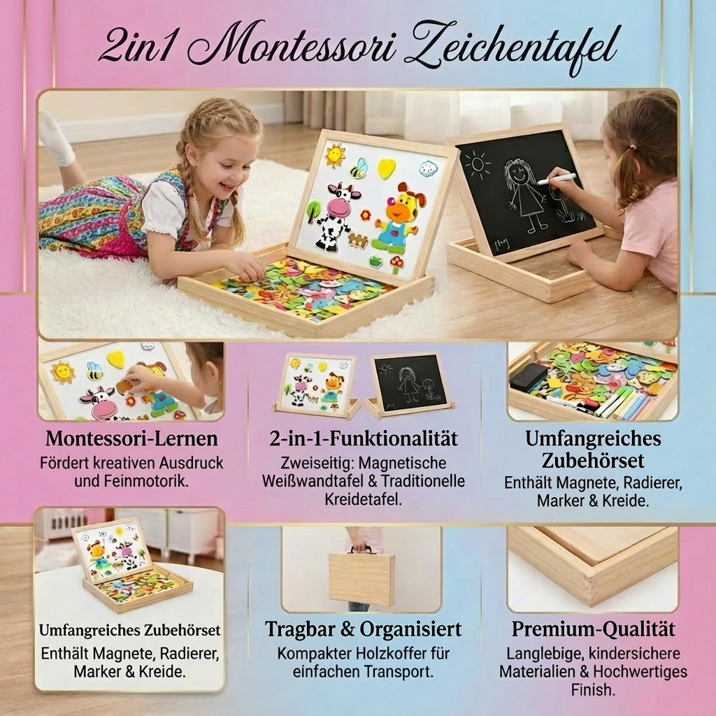 Montessori 2-in-1 Zeichenbrett für Kinder