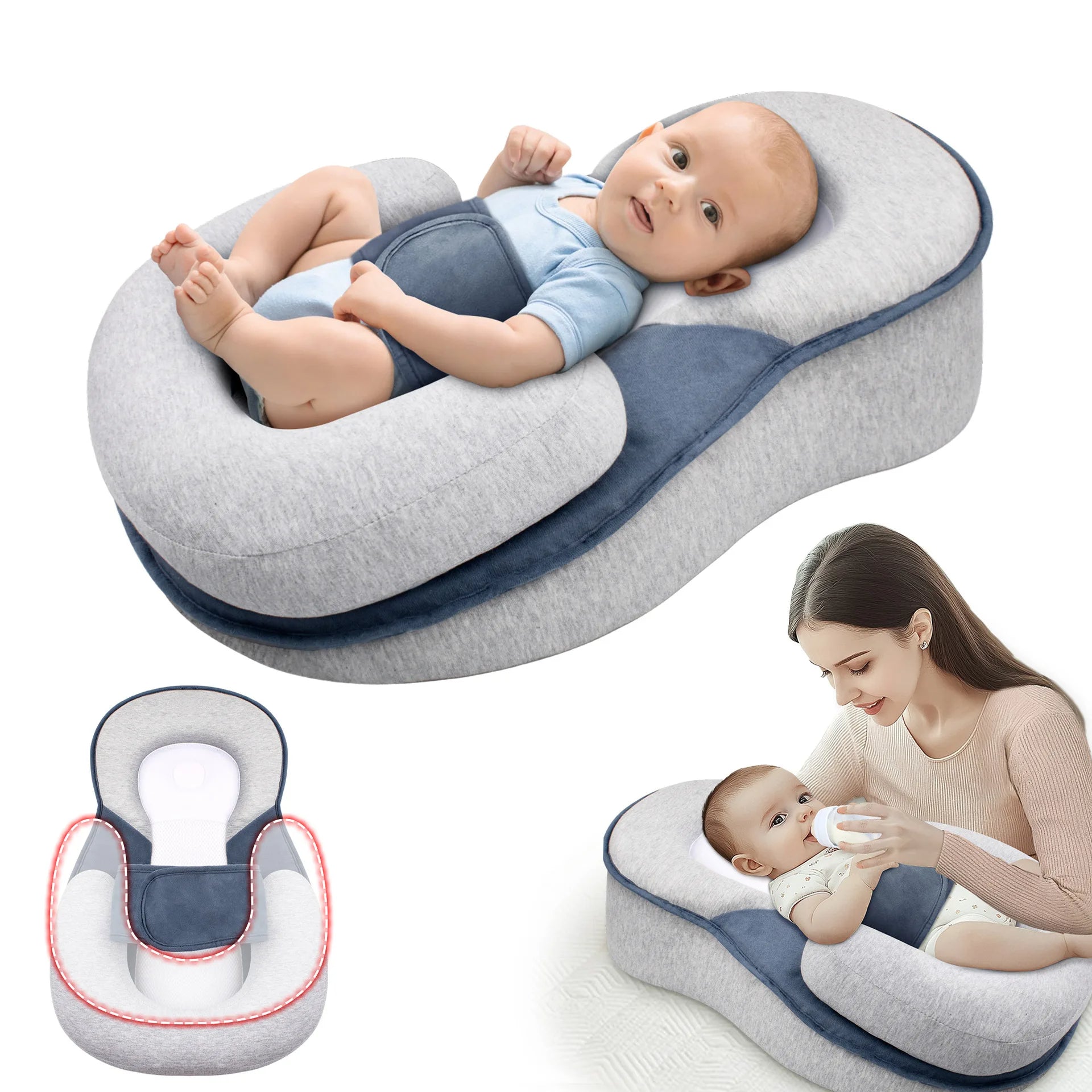 Anti-Reflux Erhöhter Baby-Lounger für Neugeborene und Säuglinge