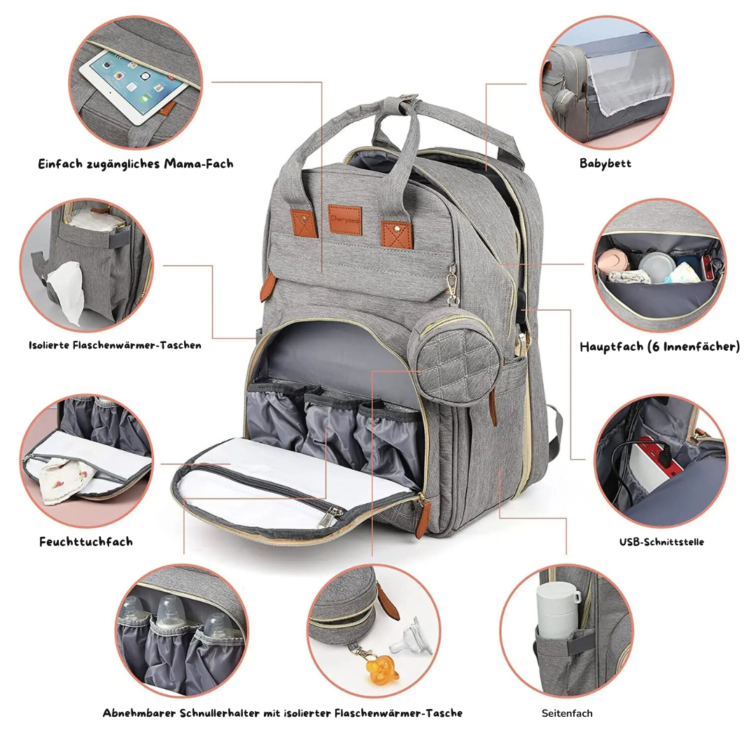 2-in-1 Baby Rucksack mit Wickelauflage