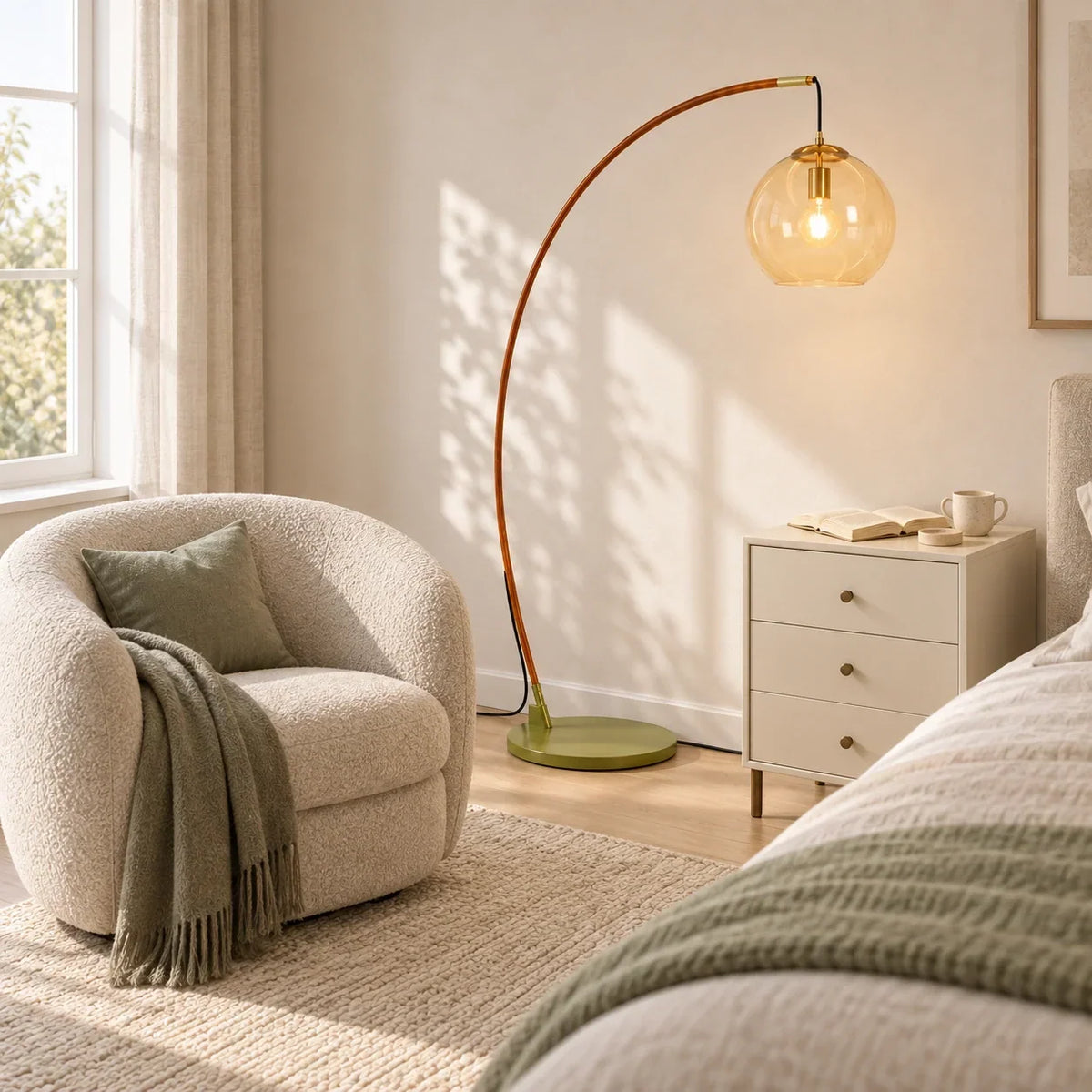 Moderne Glas-Stehlampe – Elegante Designbeleuchtung mit Glaslampenschirm