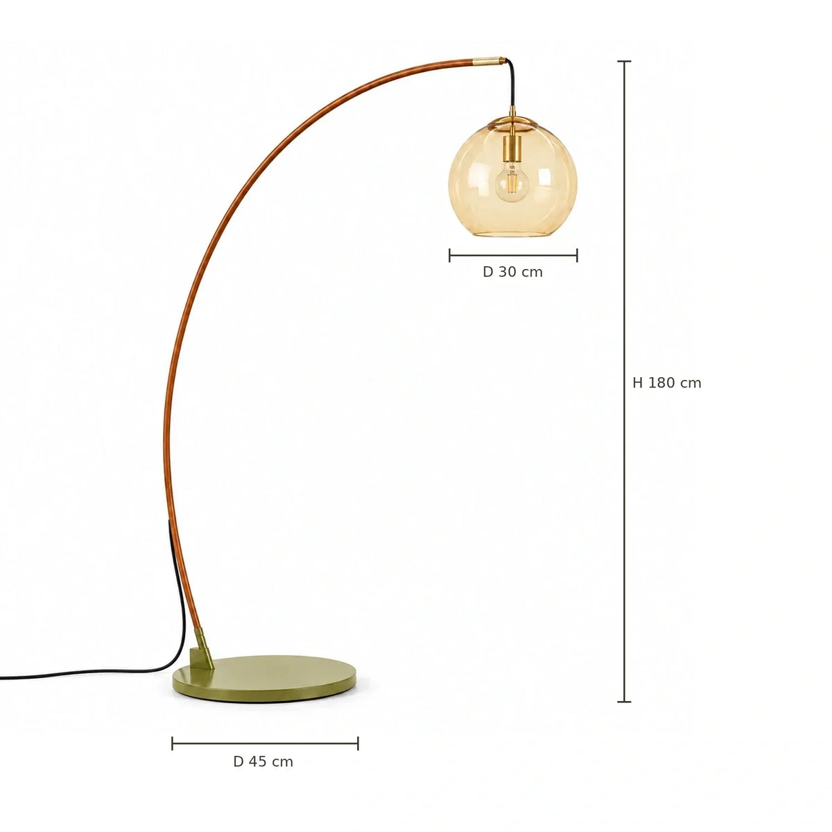 Moderne Glas-Stehlampe – Elegante Designbeleuchtung mit Glaslampenschirm