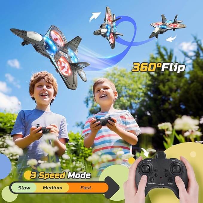 Fernbedienbares Flugzeug LED für Kinder 6-12 Jahre