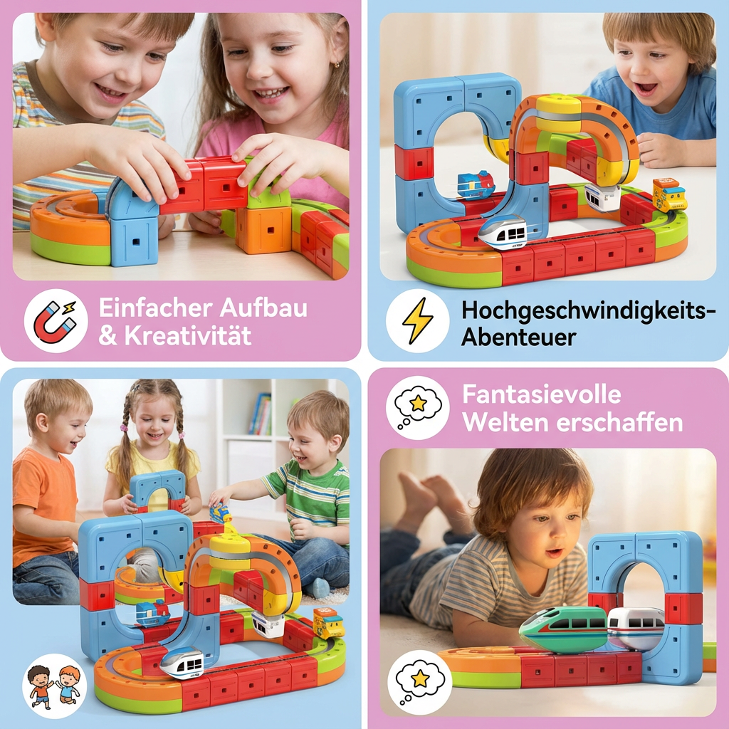 Magnetische Kubustreinset Kinderspielzeug