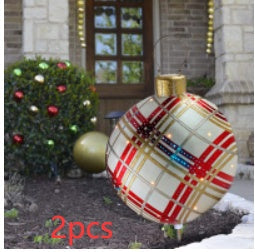 Aufblasbare Weihnachtskugel Außen Deko 60cm – Wetterbeständige PVC Weihnachtsdekoration