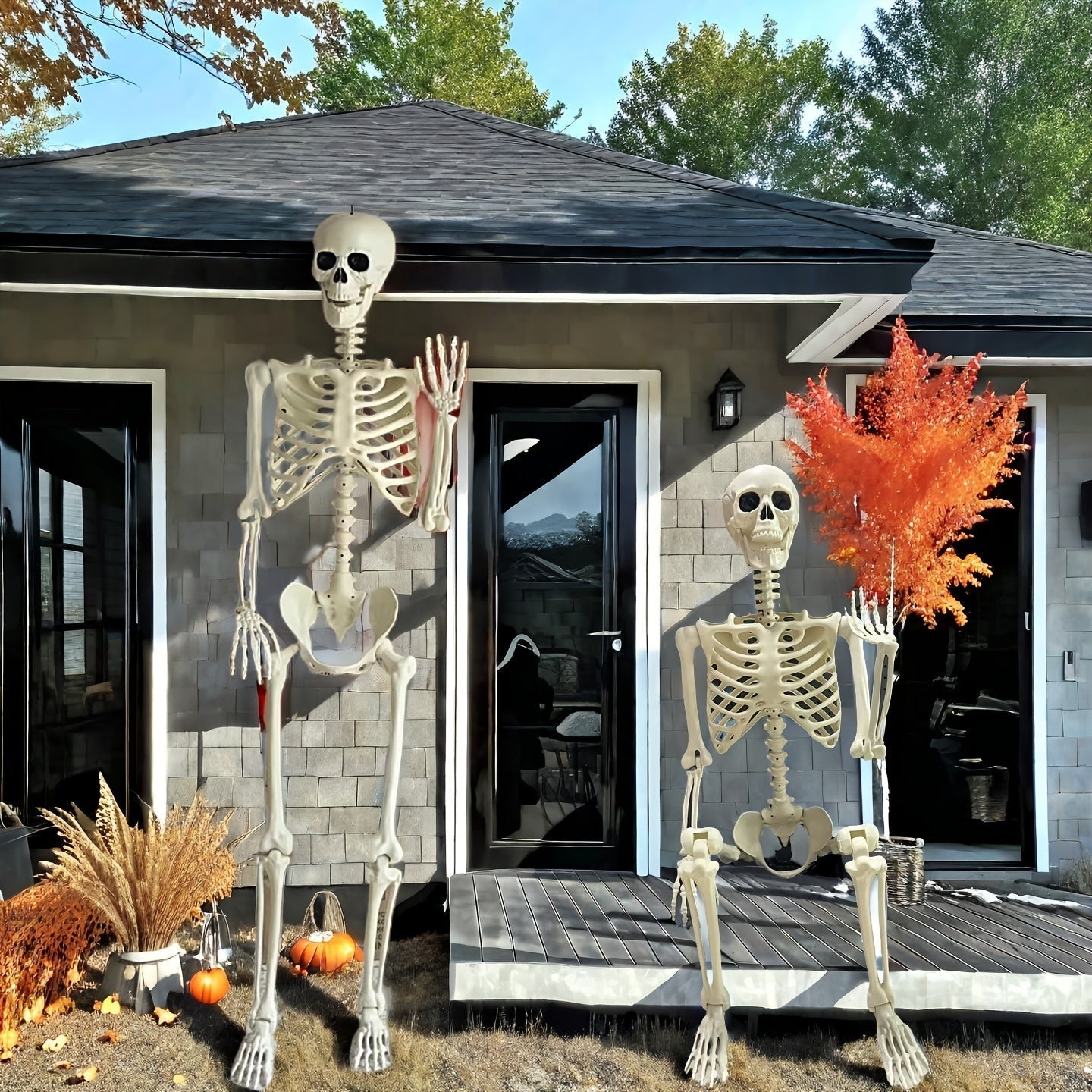 Riesige 6 Ft Halloween Skelett Dekoration | Poseierbar Für Draußen