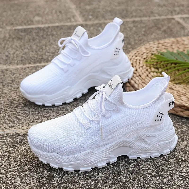 Damen Atmungsaktive Strick-Sneaker - Leichtgewicht, Bequeme Niedrige Laufschuhe für Alle Jahreszeiten