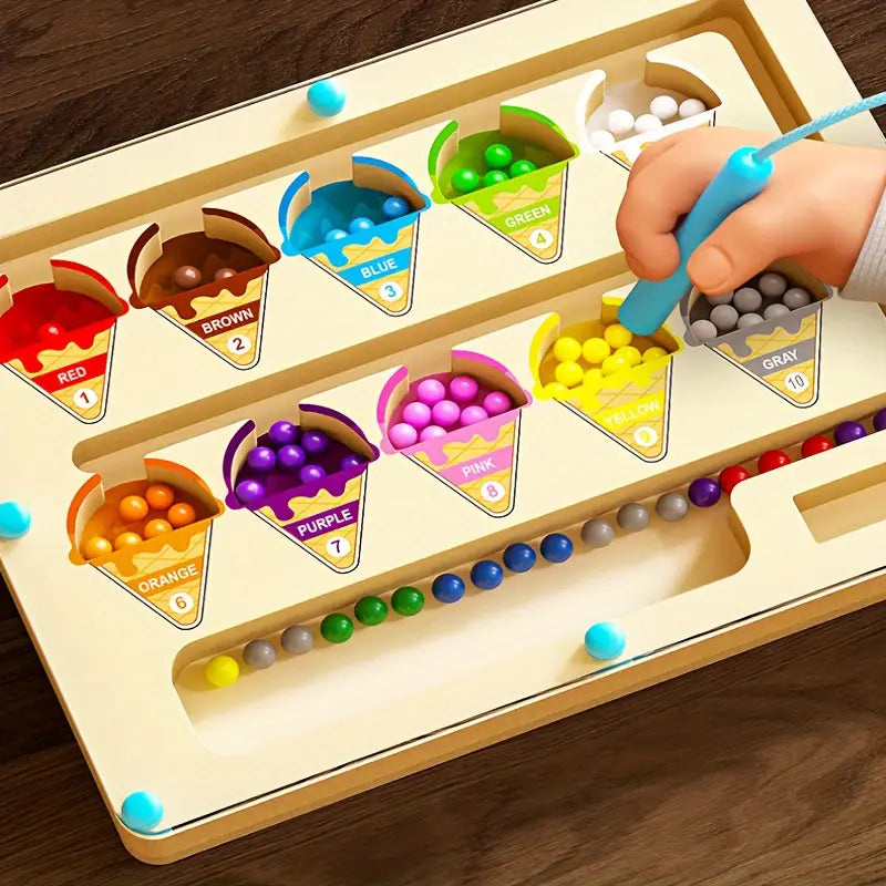 Magnetisches Eis Labyrinth Puzzle - Buntes Lernspielzeug für Kinder ab 3 Jahren