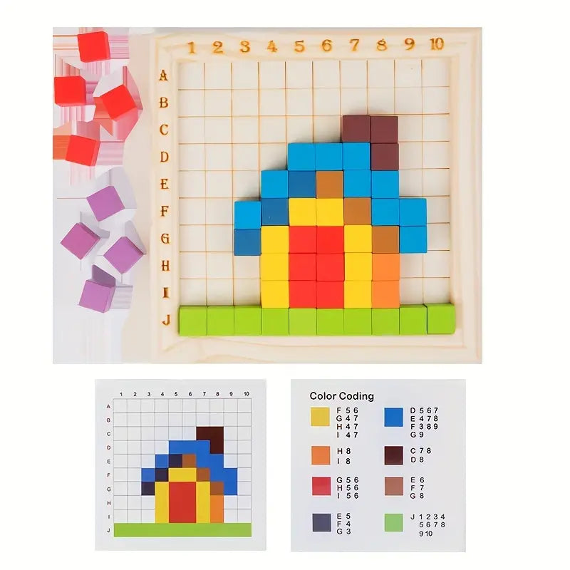 Montessori Holzfarbenbuchstaben und Zahlen Spiel