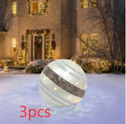 Aufblasbare Weihnachtskugel Außen Deko 60cm – Wetterbeständige PVC Weihnachtsdekoration