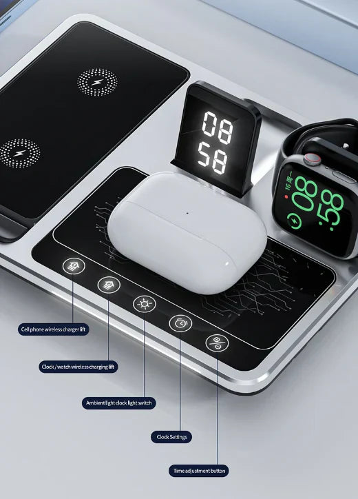 EasyCharge - 4-in-1 Drahtloses Ladegerät für iPhone, Apple Watch und AirPods - Schnelles und Effizientes Ladegerät