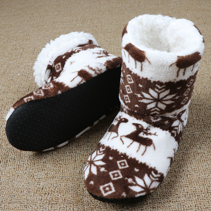 Warme Weihnachts-Hausschuhe aus Korallenfleece