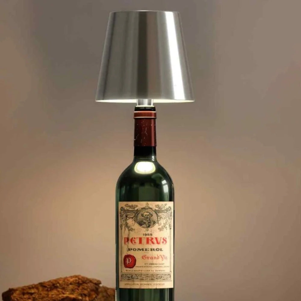 Flaschenlicht | Flasche als Tischlampe | Akku Tischlampe | Flaschenaufsatz | LumiFlasche
