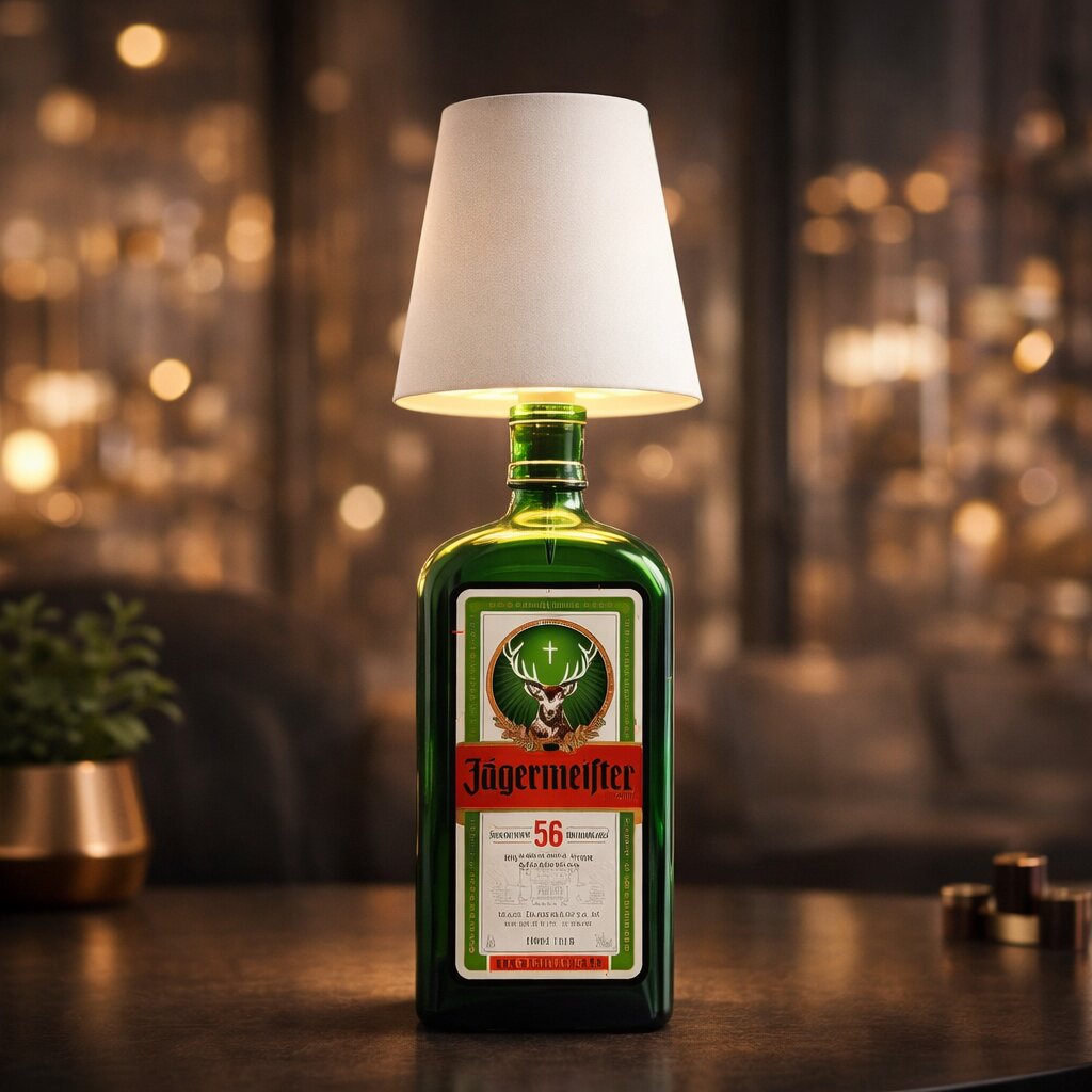Flaschenlicht | Flasche als Tischlampe | Akku Tischlampe | Flaschenaufsatz | LumiFlasche