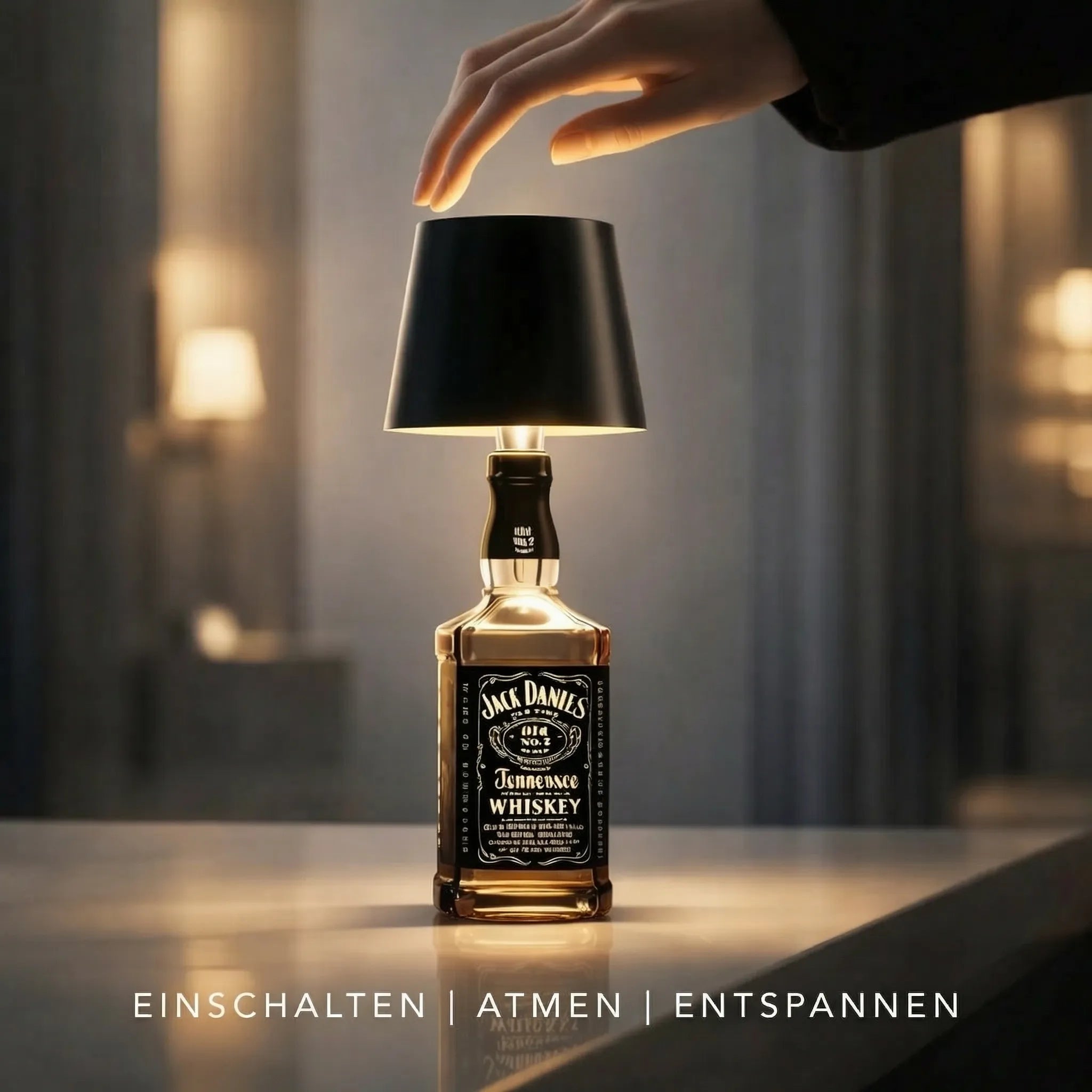 Flaschenlicht | Flasche als Tischlampe | Akku Tischlampe | Flaschenaufsatz | LumiFlasche