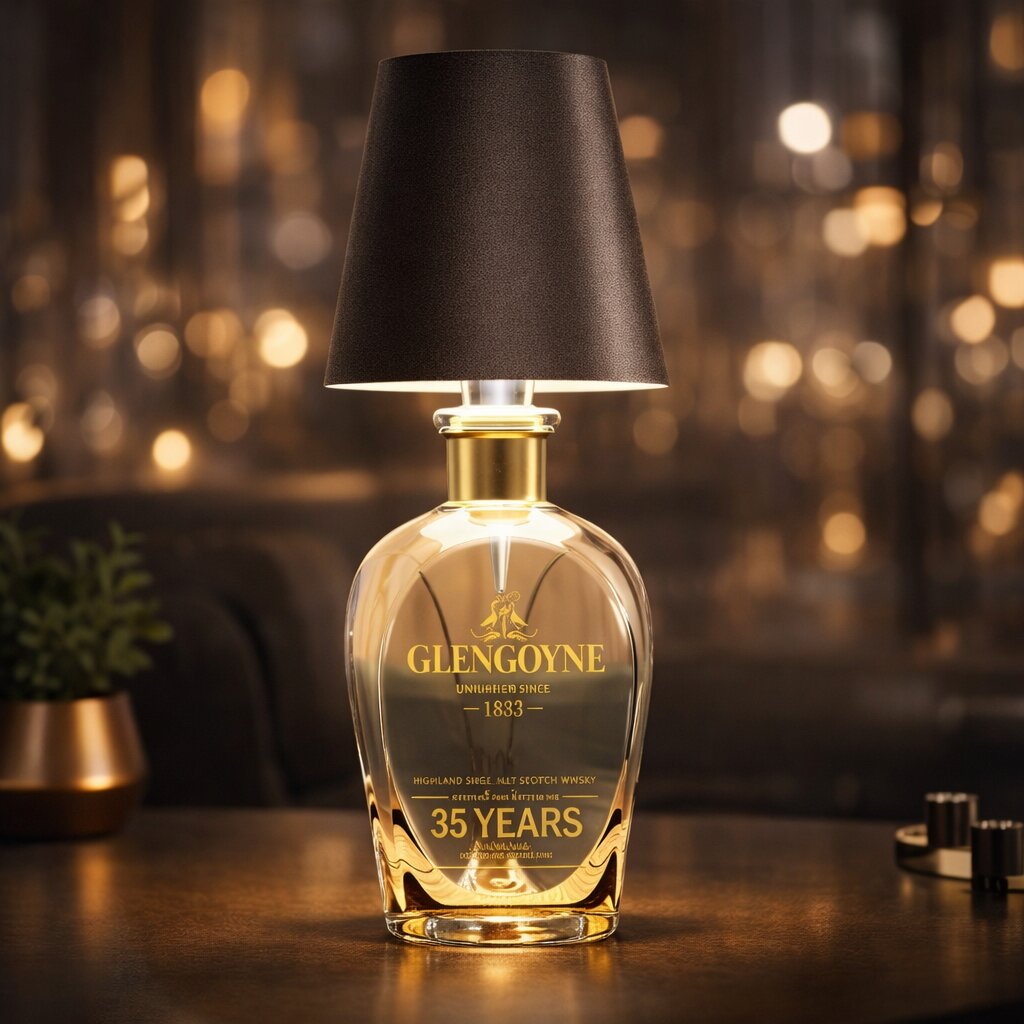 Flaschenlicht | Flasche als Tischlampe | Akku Tischlampe | Flaschenaufsatz | LumiFlasche