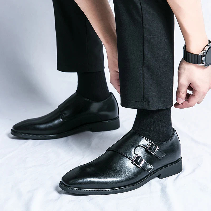 Herren Leder Monkstrap Schuhe ClassicStep – Stilvolle Elegante Schuhe aus Echtem Leder