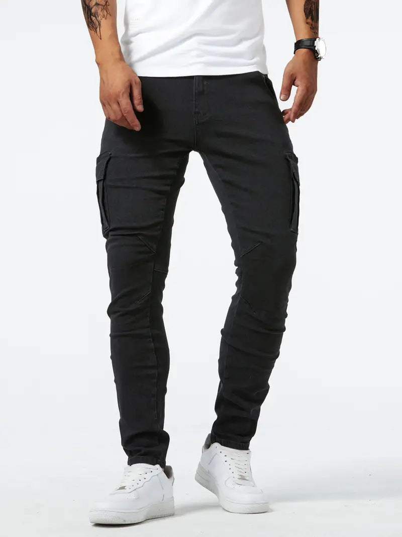 Herren Cargo Jeans UrbanFlex – Slim Fit Stretch Denim mit Multifunktionalen Taschen