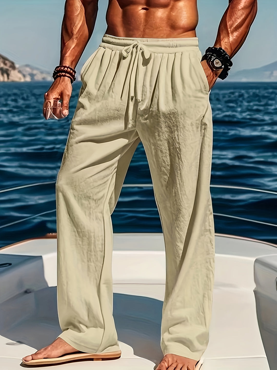 Herren Hose LinnenBreeze – Atmungsaktiv, Verstellbar und Lässiger Komfort