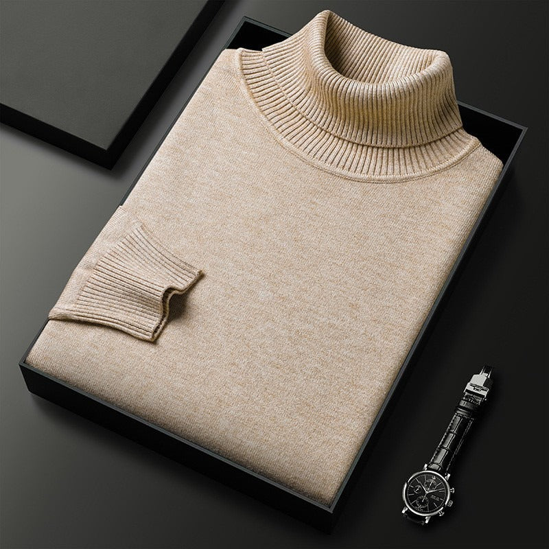 Pullover Herren | Luxuriöser Rollkragenpullover | Sweater mit Feinstrick & Weicher Textur