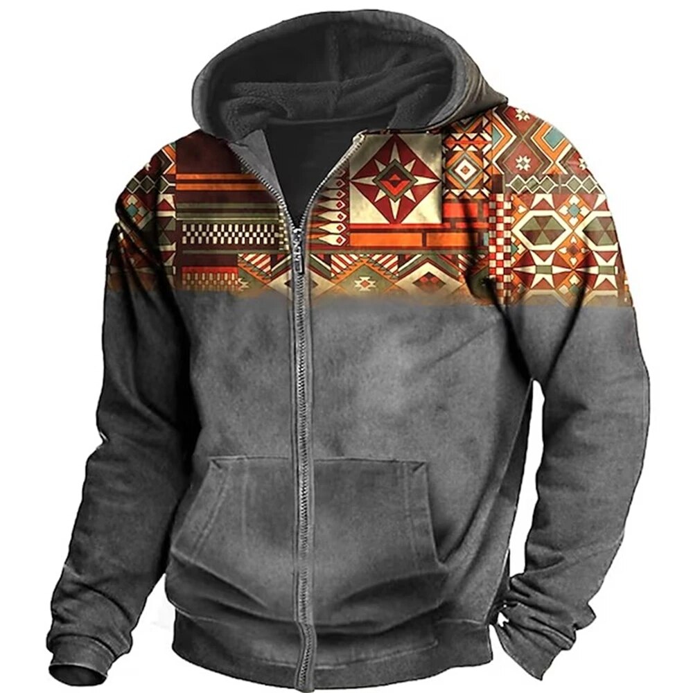 Einzigartiger und stilvoller Herren-Hoodie mit Reißverschluss für ultimativen Komfort und lässige Eleganz | Alexander