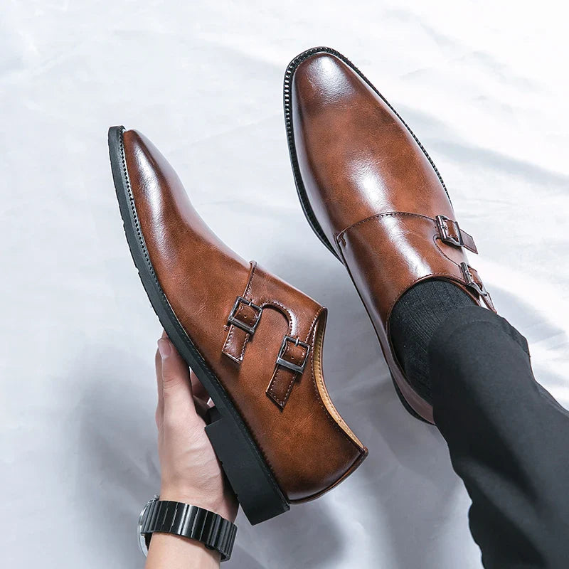 Herren Leder Schuhe | Doppelte Monkstrap | Komfort | Eleganter Look