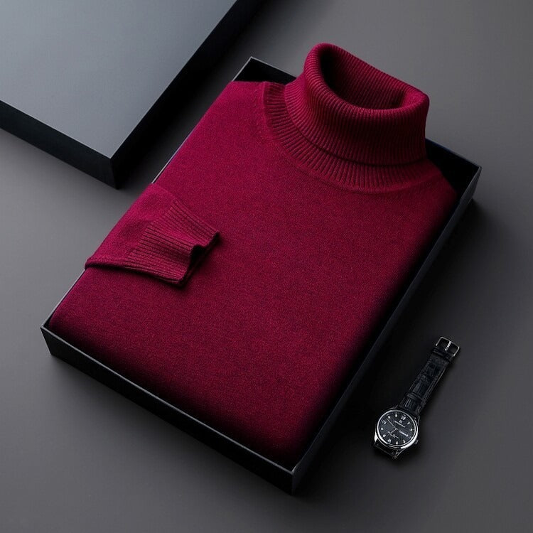 Pullover Herren | Luxuriöser Rollkragenpullover | Sweater mit Feinstrick & Weicher Textur
