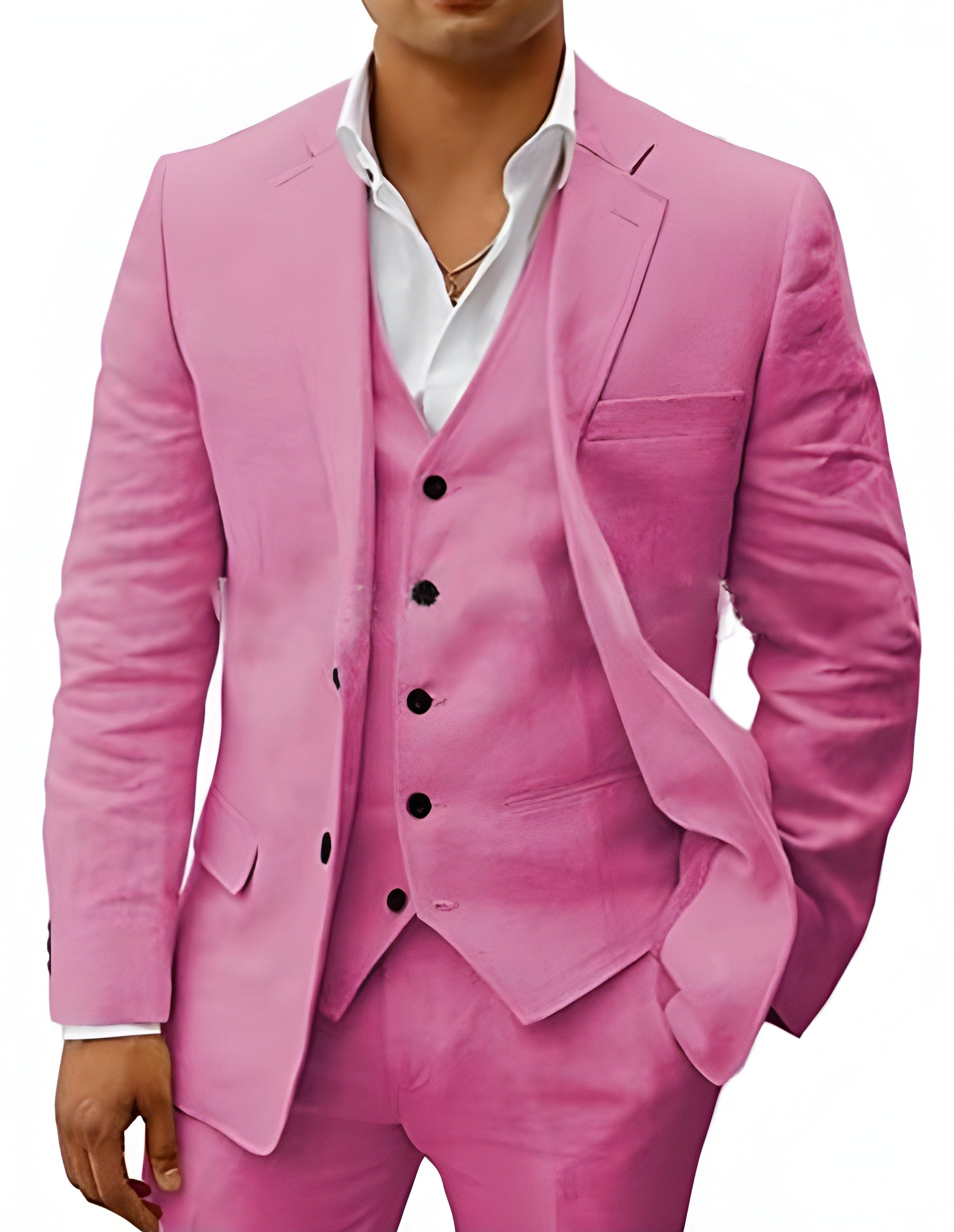 Herren Leinenanzug SummerEase – 3-teilig Atmungsaktives Sommeroutfit mit Weste