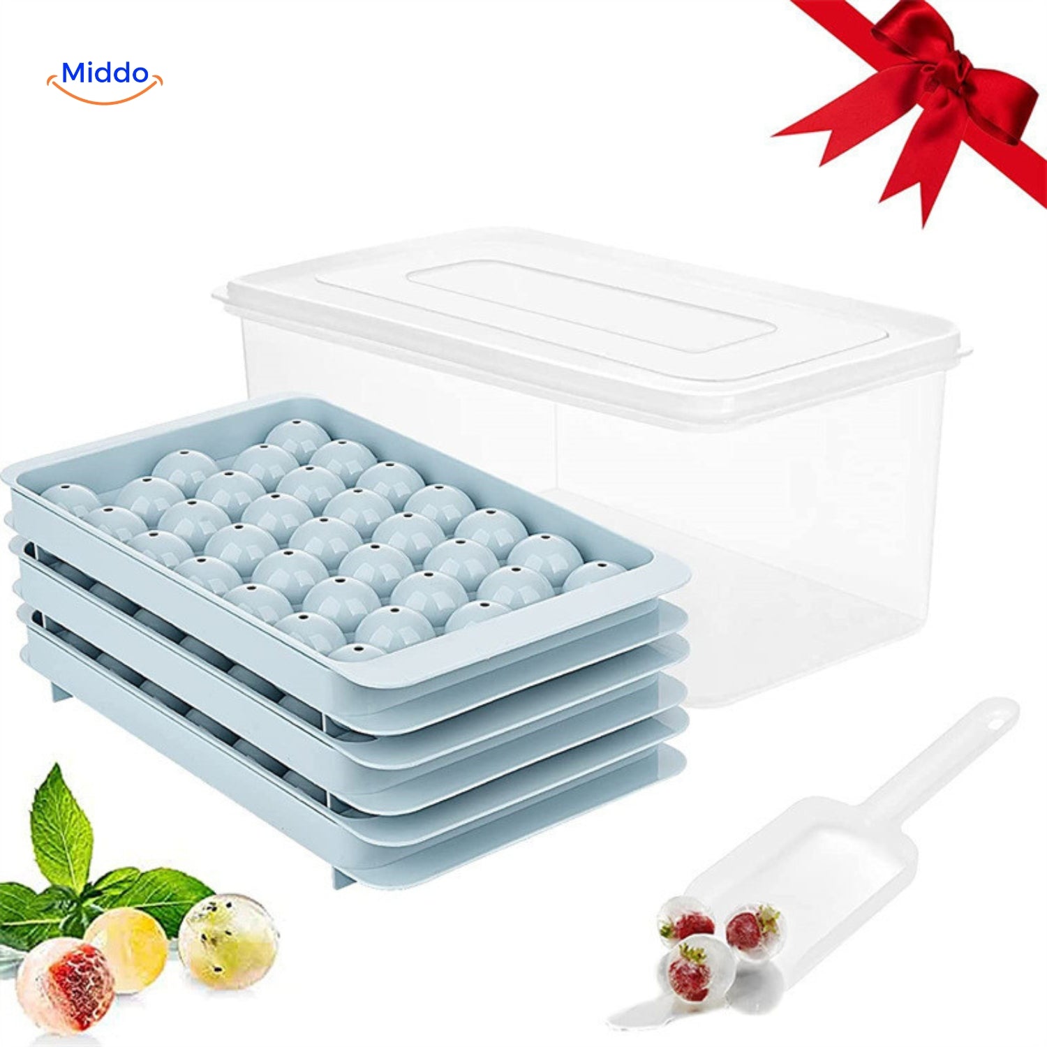 FrostSphere Eiswürfelform | Platzsparende Eisform mit 33 Rastern für perfekte Kühlung