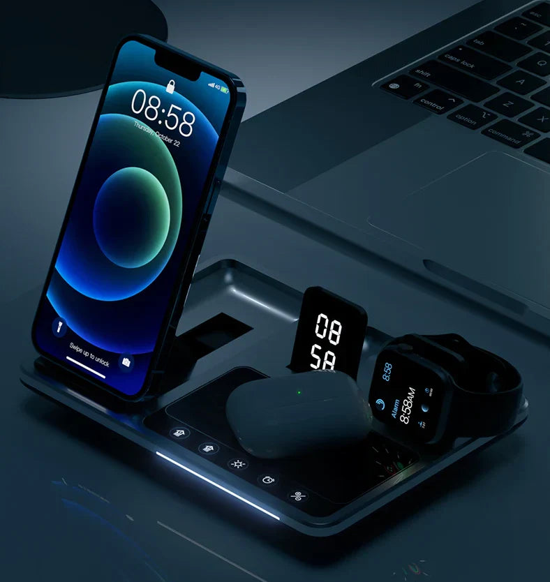 EasyCharge - 4-in-1 Drahtloses Ladegerät für iPhone, Apple Watch und AirPods - Schnelles und Effizientes Ladegerät